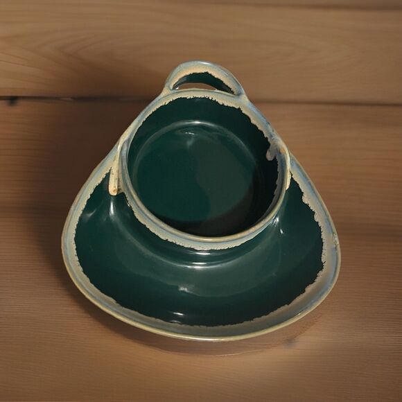 LTD Commodities Stoneware Drip Glaze Soup Cracker Bowl Chip Dip Dish; green - Picture 1 of 9